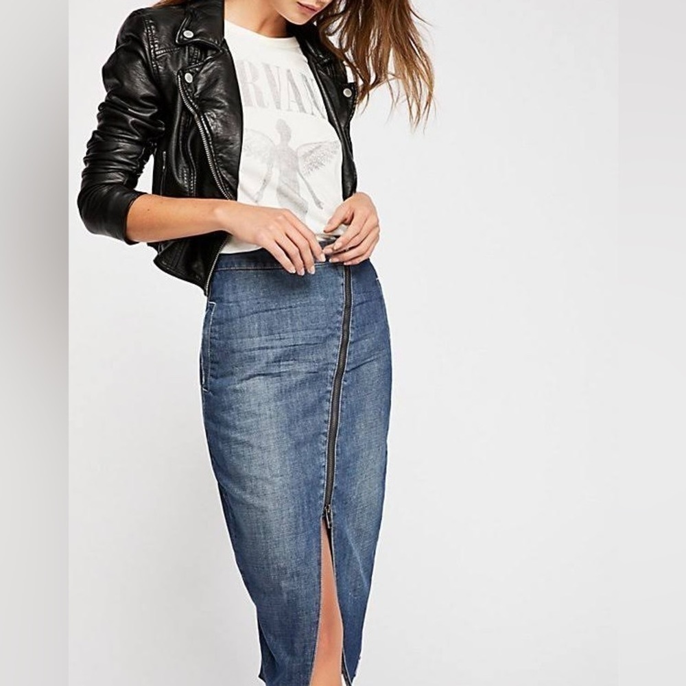One Teaspoon Reformer High Waisted Denim Skirt